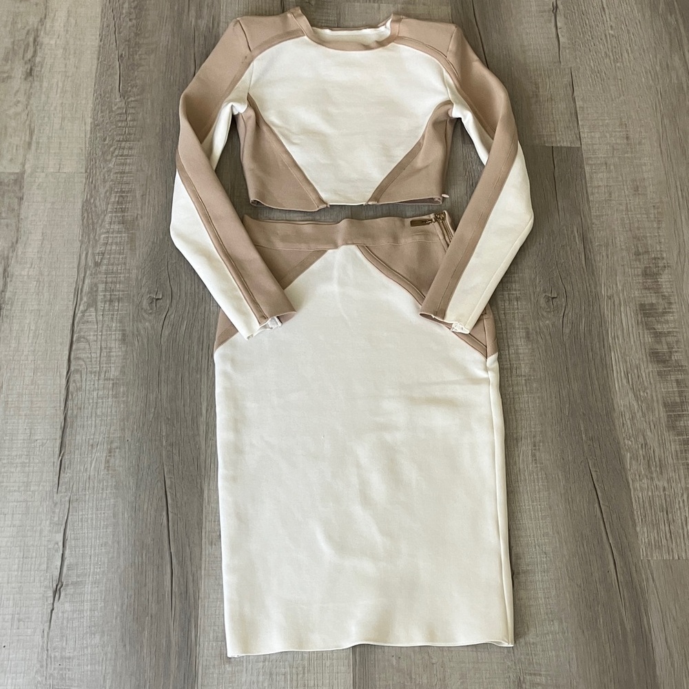 Elegant Beige and Cream Women's Dress